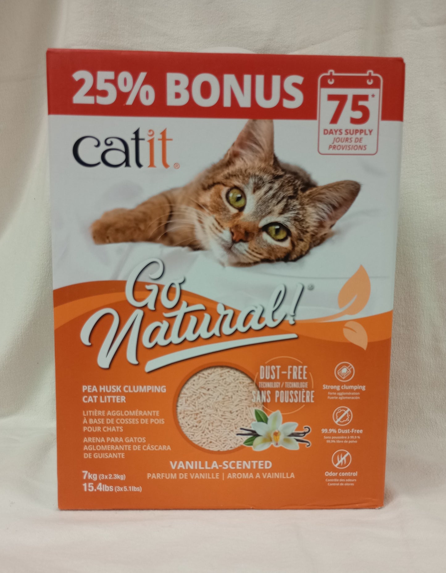 CATIT GO NATURAL PEA HUSK CLUMPING CAT LITTER  25% BONUS SIZE