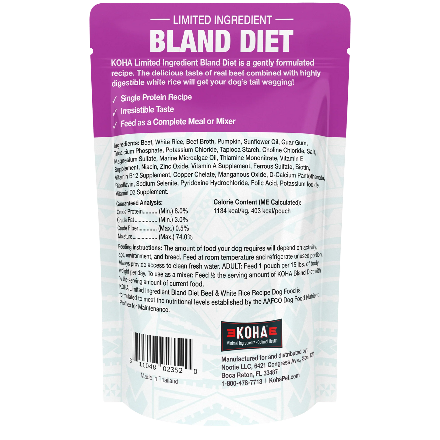 KOHA DOG BLAND DIET BEEF & RICE 12.5