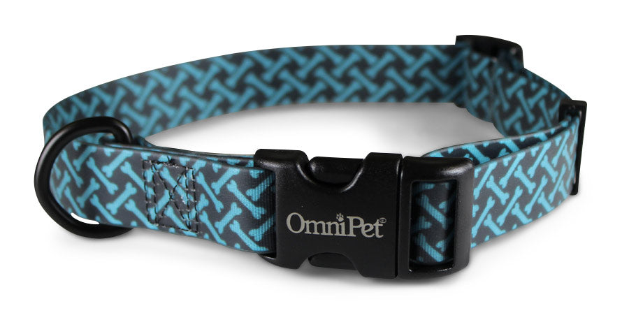 OmniPet Blue Bones Dog Collar & Leash