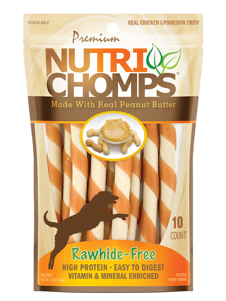 NUTRI CHOMP PEANUT BUTTER MINI TWIST 10CT