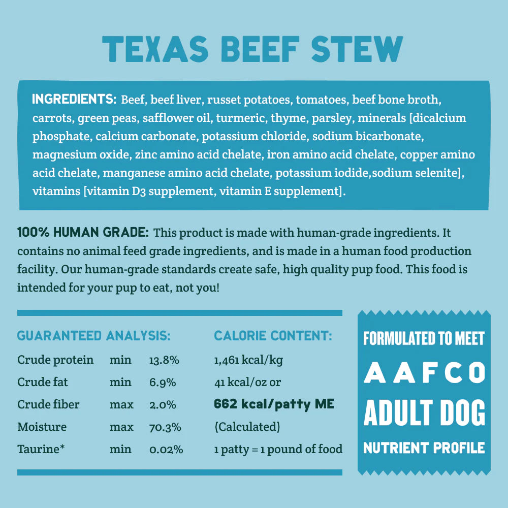 A Pup Above Frozen Texas Beef Stew