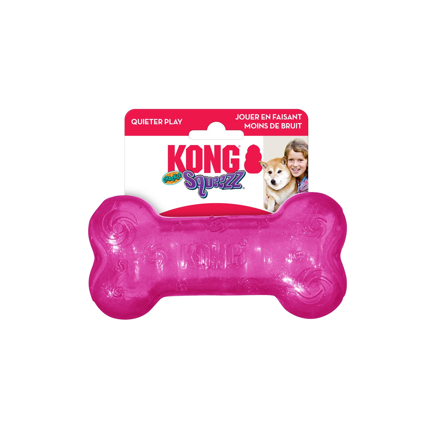 KONG SQUEEZZ CRACKLE BONE MED