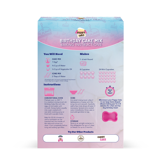 Puppy Cake Mix - Birthday cake flavor