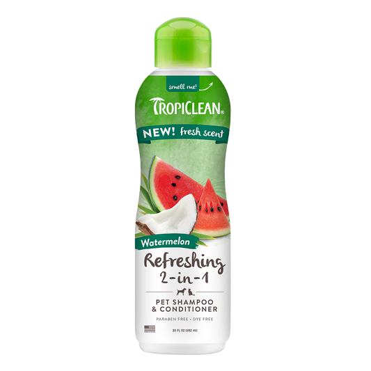 TROPICLEAN WATERMELON 2 IN 1 SHAMPOO & CONDITIONER 20oz