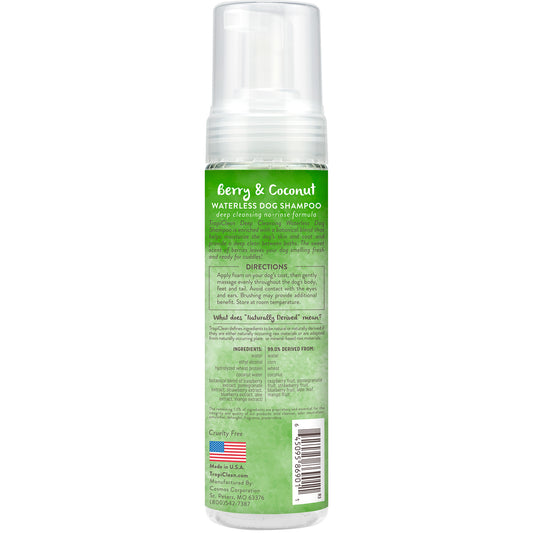 TROPICLEAN BERRY & COCONUT WATERLESS SHAMPOO DEEP CLEANSING 7 oz