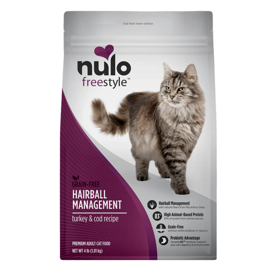 Nulo Freestyle High-Protein, Hairball Management Turkey & Cod recipe dry cat food