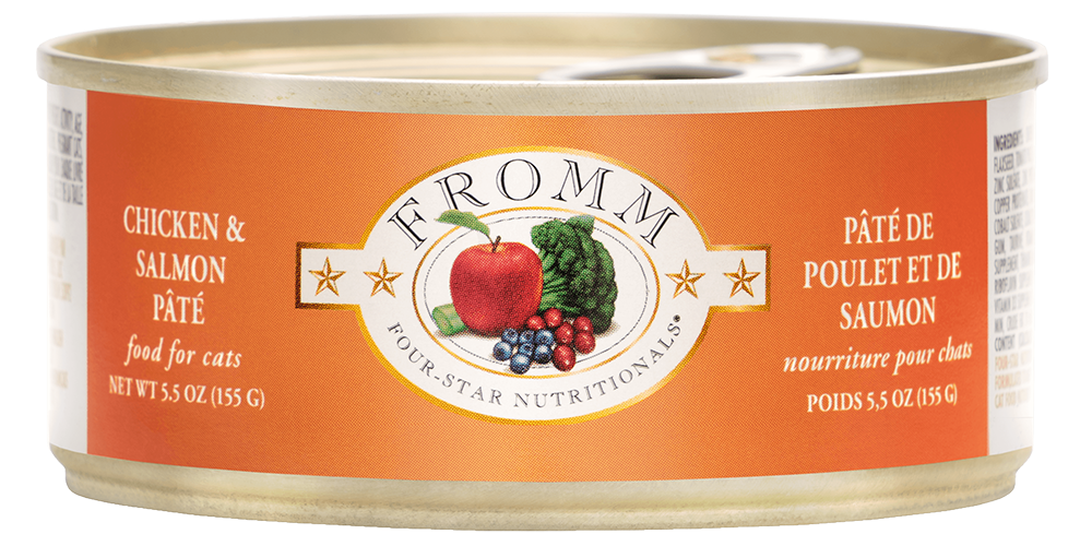 Fromm 4 star Chicken & Salmon Pate' Canned Cat Food 5.5oz