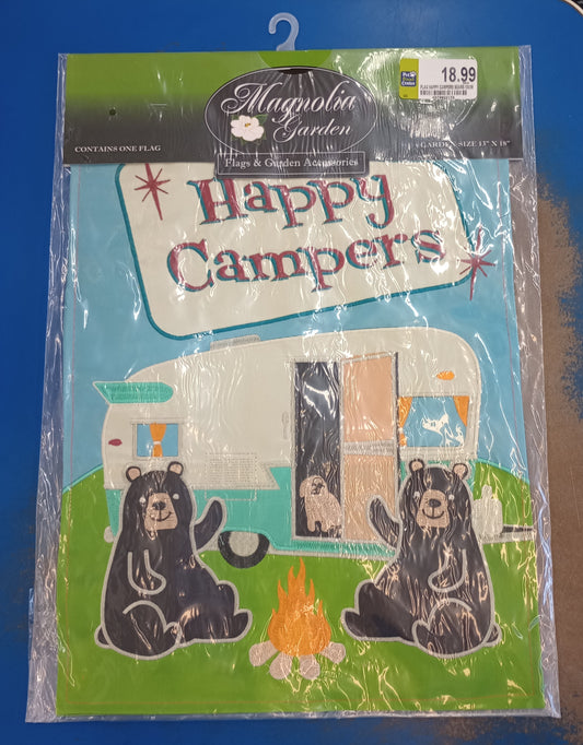 FLAG HAPPY CAMPERS BEARS 13X18