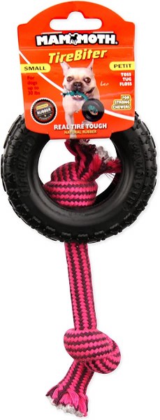 MAMMOTH TIREBITER II  with rope tug toy for dogs