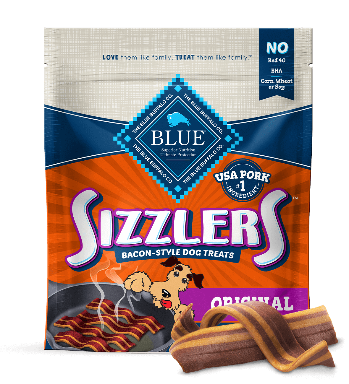 Blue Buffalo Sizzlers Bacon-Style  Dog Treats