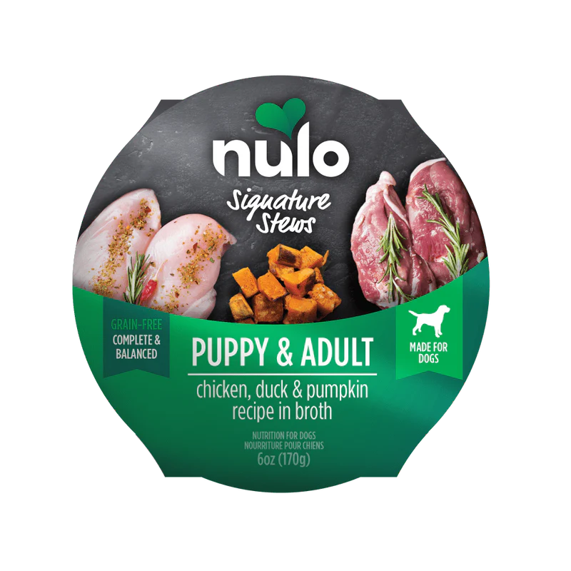 Nulo Chicken, Duck & Pumpkin in broth Signature Stews for Puppies & Adult dogs 6oz