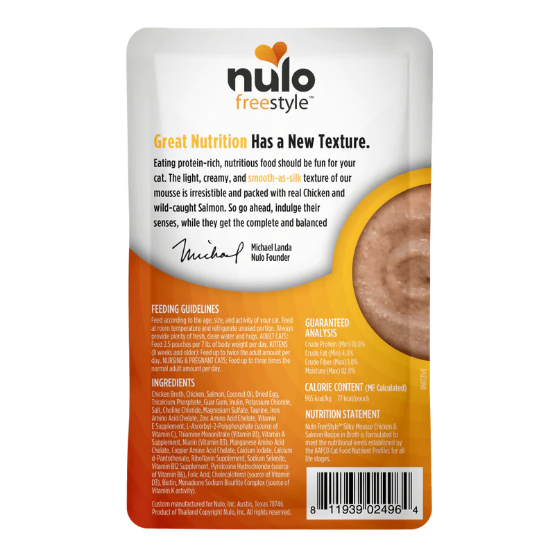 Nulo Freestyle Chicken & Salmon recipe silky mousse for cats 2.8oz