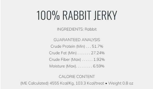 HARE of the Dog 100% Rabbit Jerky