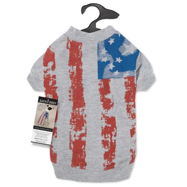 ZACK & ZOEY AMERICA'S PUP FLAG PRINT DOG TEE