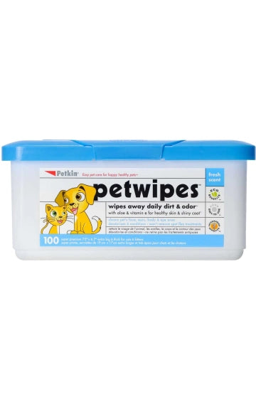 Petkin Petwipes Fresh Scent Dog & Cat Wipes, 100 count