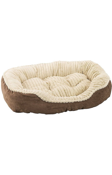 Ethical Pet Sleep Zone Carved Plush Bolster Cat & Dog Bed 32 in