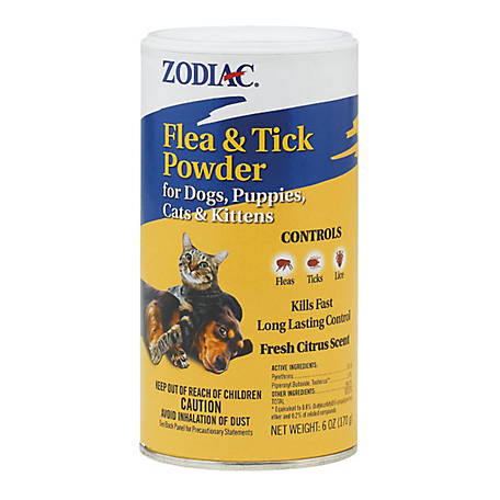 Zodiac Flea & Tick Powder For Dogs, Puppies, Cats & Kittens, 6 oz.
