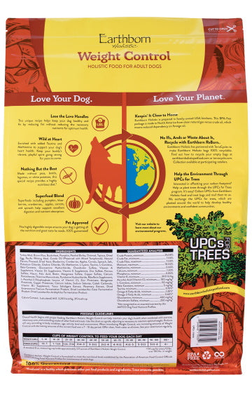 Earthborn dog shop food feeding chart