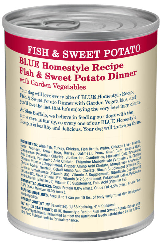 Blue Buffalo Homestyle Recipe Fish & Sweet Potato Dinner with Garden Vegetables Canned Dog Food