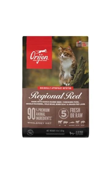 ORIJEN Grain Free Regional Red Premium High Protein Fresh & Raw Animal Ingredients Dry Cat Food