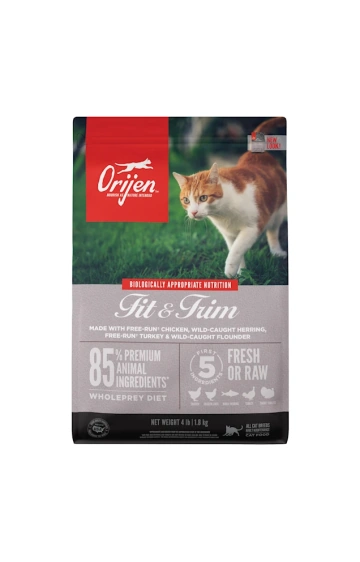 ORIJEN Grain Free Fit & Trim Support Healthy Weight Fresh & Raw Animal Ingredients Dry Cat Food