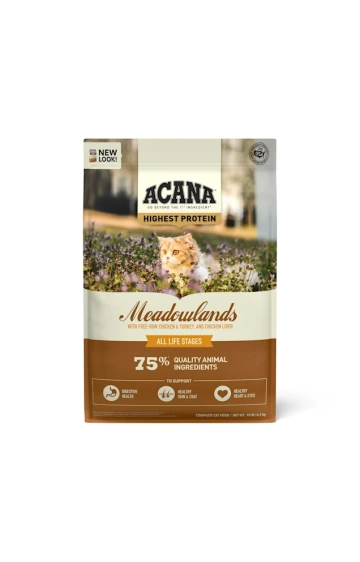ACANA Grain-Free Meadowlands Chicken Turkey Fish and Cage-Free Eggs Dry Cat Food