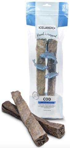 Icelandic+ All-Natural Dog Chew Treats Cod Skin Hand Wrapped Stick
