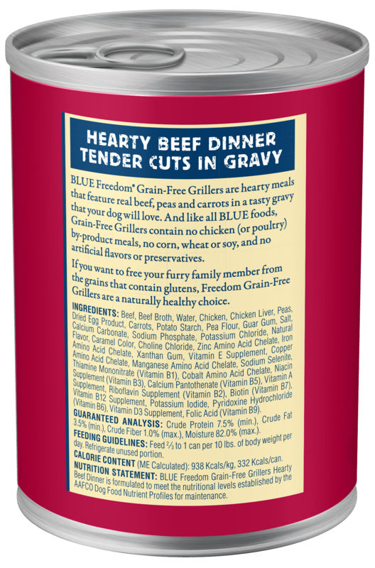 Blue Buffalo Freedom Grain Free Grillers Hearty Beef Dinner Canned Dog Food