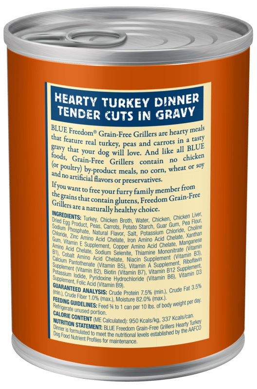 Blue Buffalo Freedom Grain Free Grillers Hearty Turkey Dinner Canned Dog Food