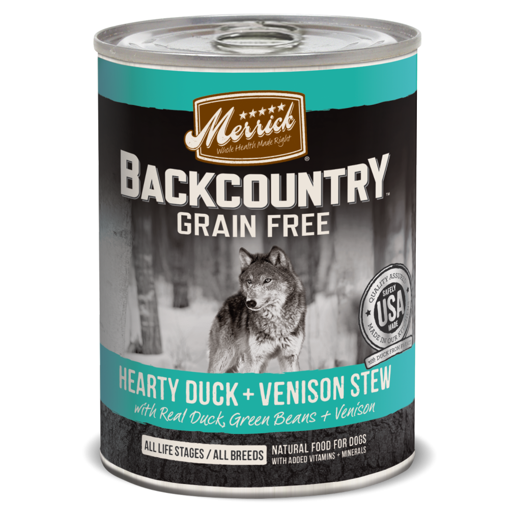 Merrick Backcountry Grain Free Hearty Duck and Venison Stew Canned Dog Food