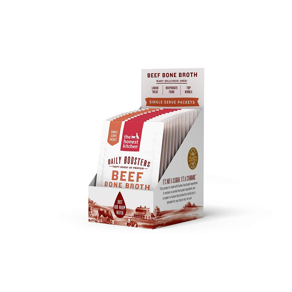 The Honest Kitchen Daily Boosters Beef Bone Broth with Tumeric for Cats & Dogs