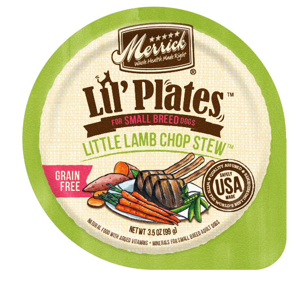 Merrick Lil' Plates Adult Small Breed Grain Free Little Lamb Chop Stew Canned Dog Food