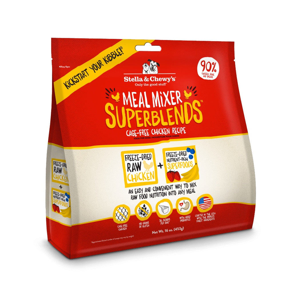 Stella & Chewy's Meal Mixer SuperBlends Grain Free Chicken Recipe Freeze Dried Raw Dog Food Topper