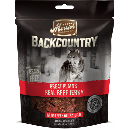 Merrick Backcountry Great Plains Grain Free Real Beef Jerky Dog Treats