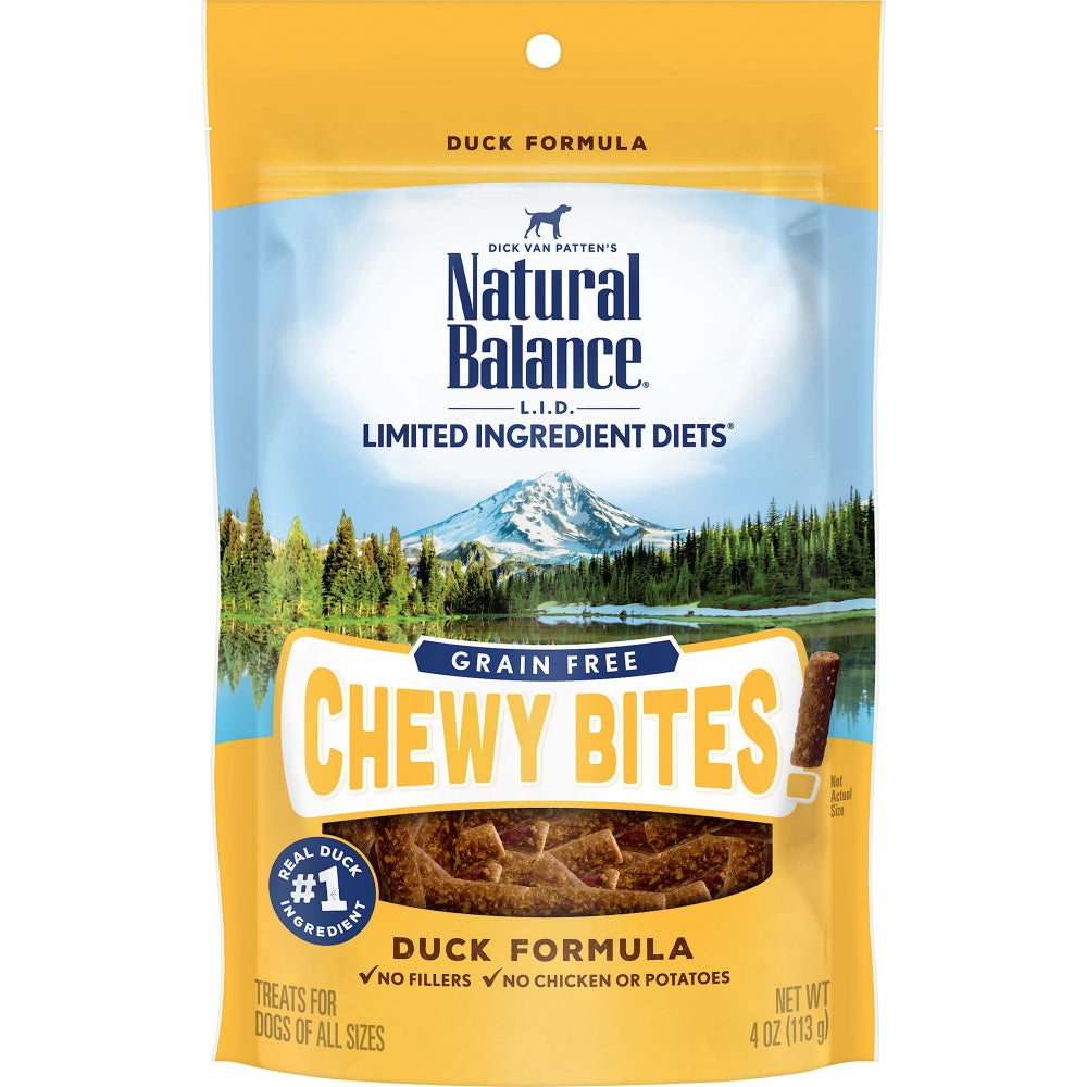Natural Balance L.I.D. Limited Ingredient Diets Grain Free Chewy Bites Duck Formula Dog Treats