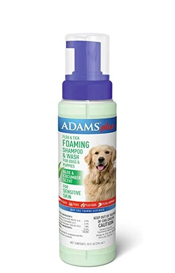 Adams Plus Flea & Tick Aloe & Cucumber Scent Foaming Dog Shampoo