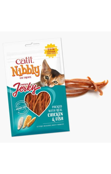 Catit Nibbly Jerky - Chicken & Fish Flavor