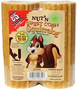 C&S 2 Pack of Nut 'N Sweet Corn Squirrelog Refills, 2 Logs, Alternative to Corn for Squirrel Feeders
