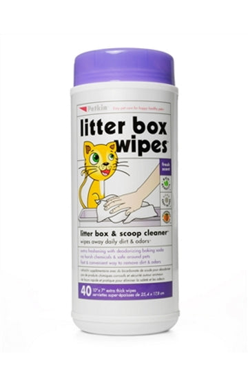 Petkin Litter Box Wipes 40 Count