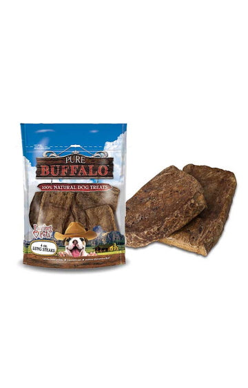 Loving Pet Pure Buffalo Lung Steaks 8oz Dog Treats