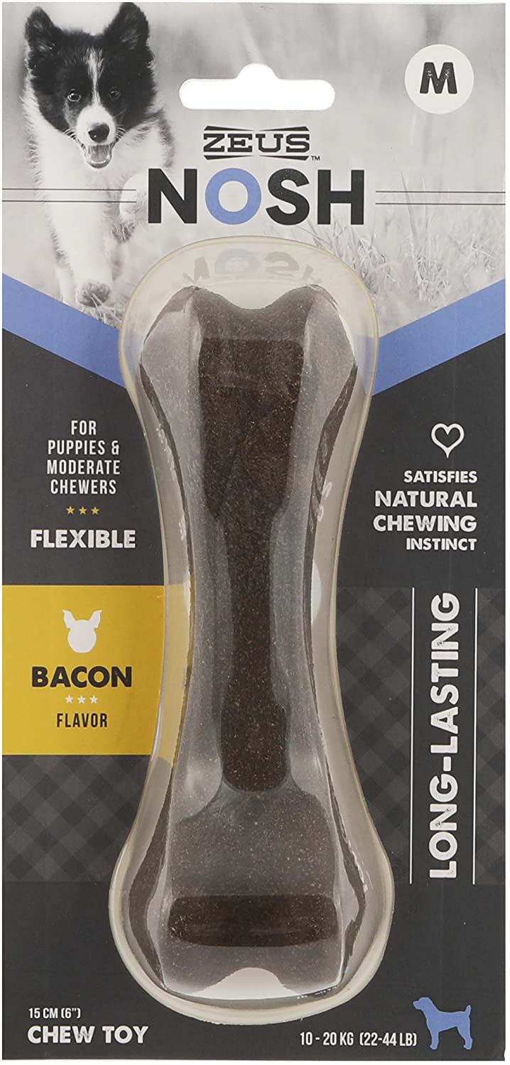 Zeus Nosh Flex Puppy Chew Bone, Bacon