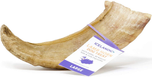Icelandic+ All-Natural Dog Chew Treats Lamb Horn Large