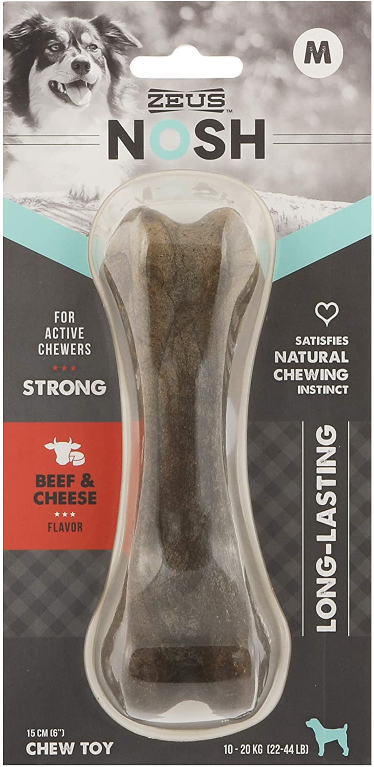 ZEUS Nosh Strong Dog Chew Bones Beef & Cheese Flavor