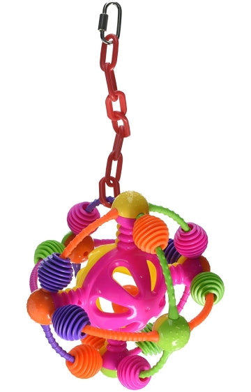 A&E Happy Beaks Space Ball on a Chain Bird Toy