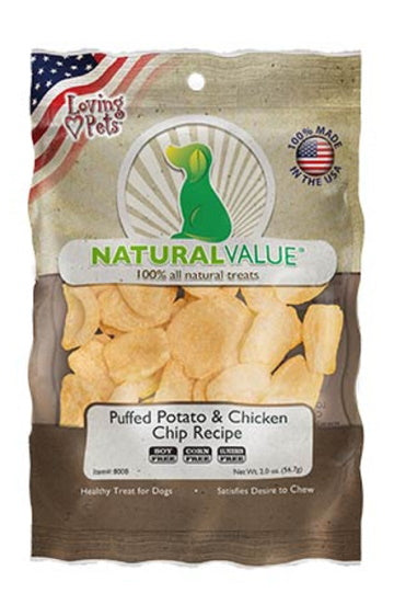 Loving Pets Natural Value Puffed Potato & Chicken Chips for Dogs