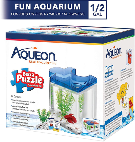Aqueon Betta Puzzle Half Gallon Aquarium Kit
