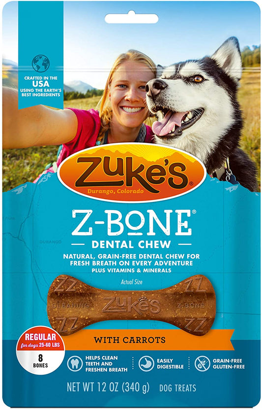 Zuke's Z-Bone Grain Free Dental Chew Dog Treat Carrot