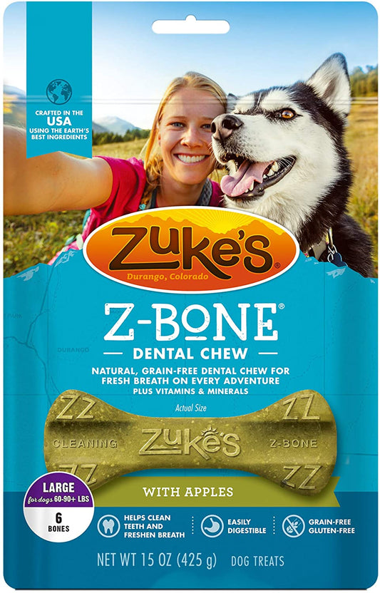 Zuke's Z-Bone Grain Free Dental Chew Dog Treat Apple