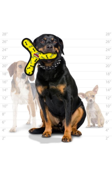 Tuffy Ultimate Boomerang Yellow Bone Durable Dog Toy