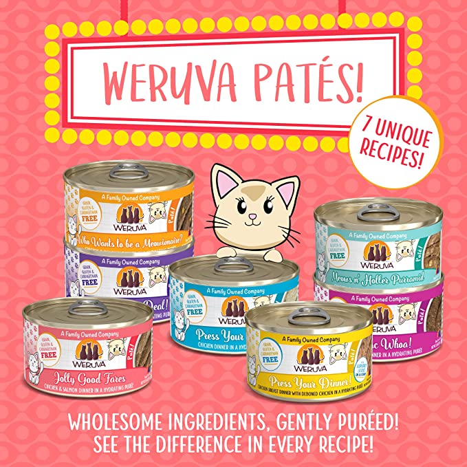 Weruva Classic Cat Paté, Jolly Good Fares with Chicken & Salmon, 3oz